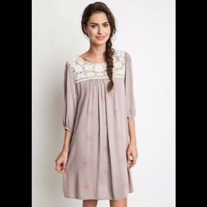 Umgee 3/4 sleeve peasant dress with embroidery